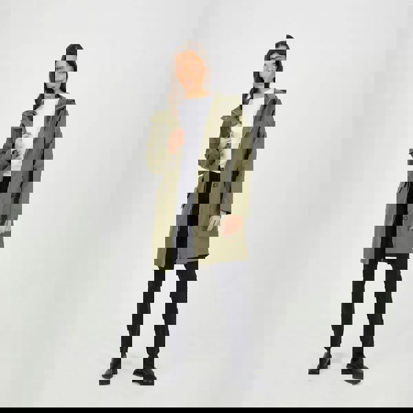 Brave Soul Light Khaki Lightweight Parka Style Hooded Jacket - Light Khaki Image 3