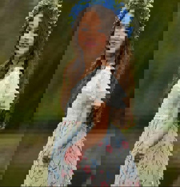 Close up image of young girl with Freya Bella Dress
