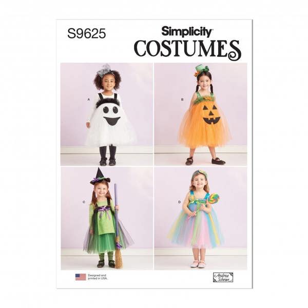Simplicity Sewing Pattern 9625, Costumes for Baby, Kids, A (1/2-1-2-3-4) - Intermediate