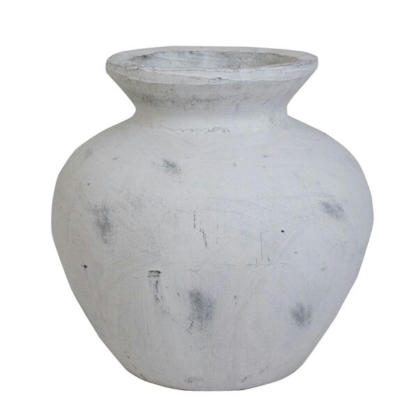 Wyld Haus Terra Antique White Large Tall Stoneware Textured Ople Ceramic Vase