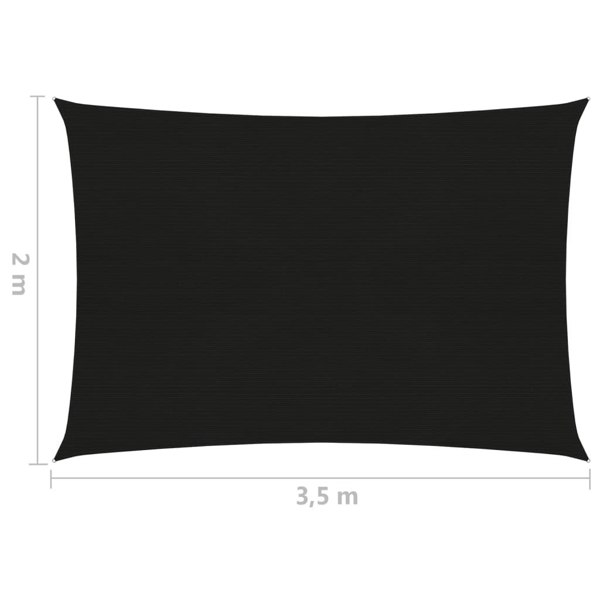 Berkfield Sunshade Sail 160 g/m�__ Black 2x3.5 m HDPE