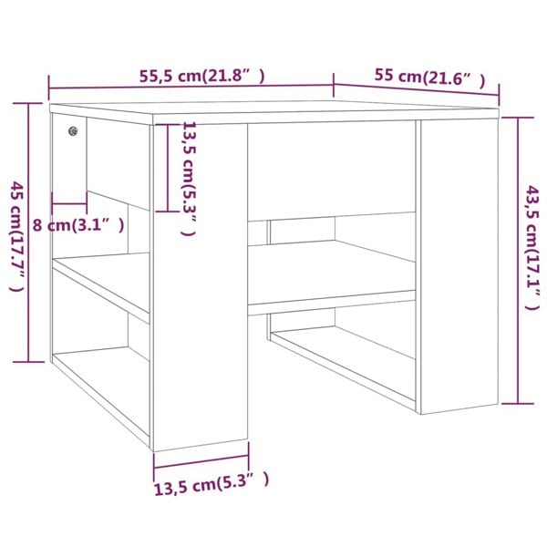 Berkfield Coffee Table High Gloss White 55.5x55x45 cm Engineered Wood