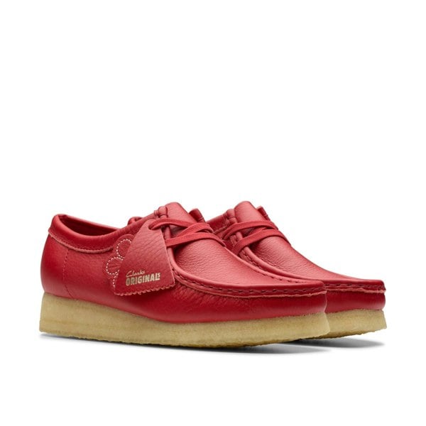 Clarks Originals Wallabee Leather Women's Shoes - Red
