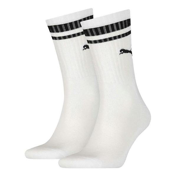 Puma Unisex Adult Heritage Stripe Crew Socks (Pack of 2) - White/Black - 