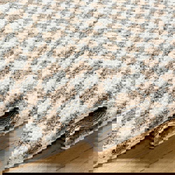 Livabliss Birmingham-Modern Black Grey Brown Checkered Soft Plush Pile Rug