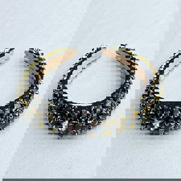 Black Jewelled Headpiece Crystal Headband