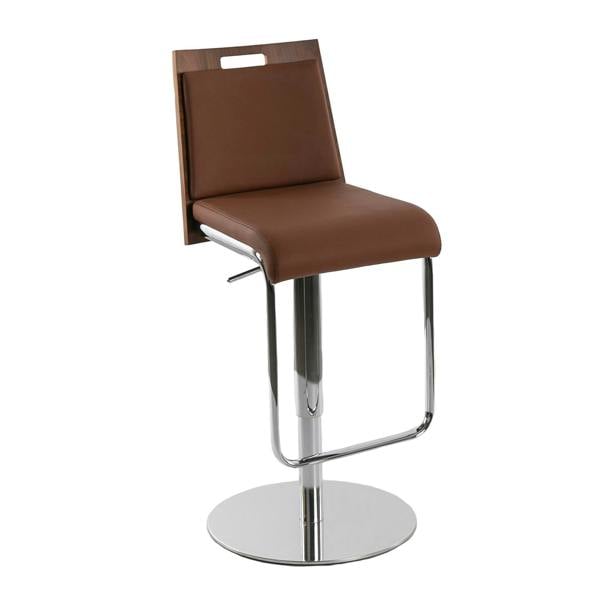Angel Cerdá Brown and Walnut Leatherette Swivel Stool 4072