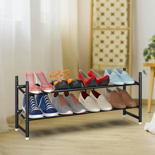 Dyzi Metal Shoe Rack Multi Tier Freestanding Footwear Storage Organiser