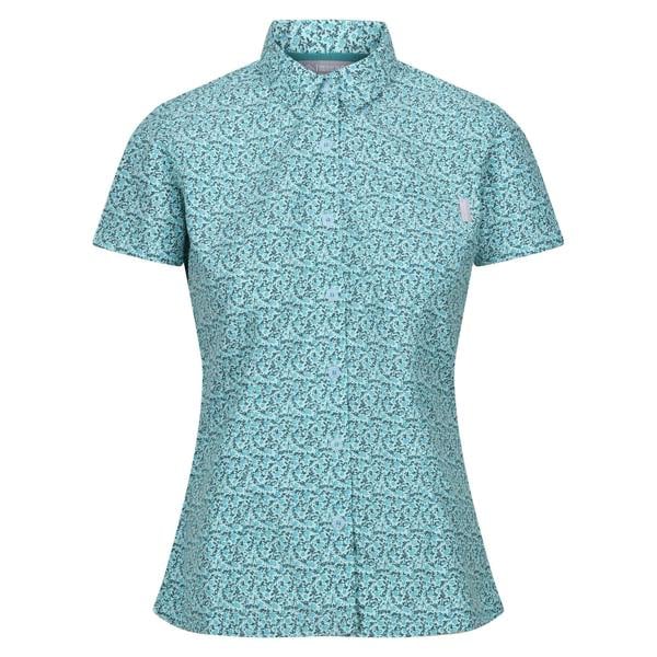 Regatta Womens Mindano VIII Ditsy Print Short-Sleeved Shirt - Bleached Aqua