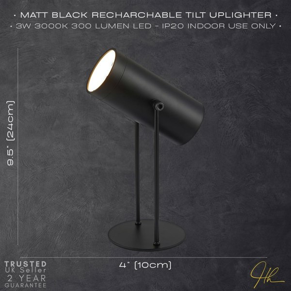 Modern Matte Black Adjustable Tiltable Rechargeable LED Table/Desk/Floor Lamp Image 8