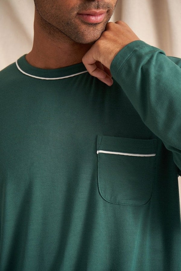 Mister You Bamboo Pyjama Set in GreenNightwear