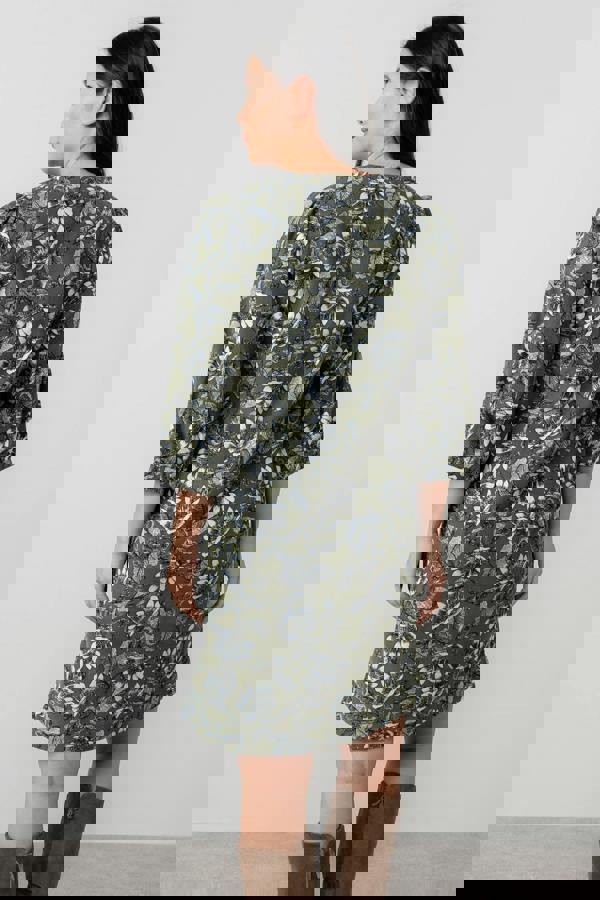 Lily & Me Harvest Cotton Pincord Shift Dress Moss