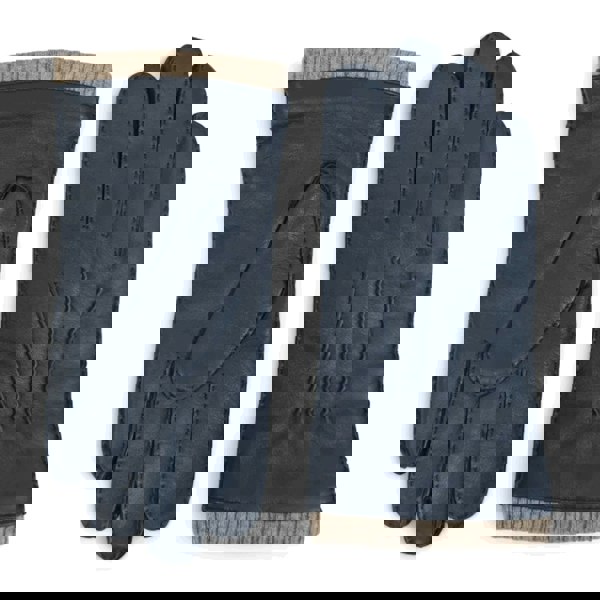 Infinity Leather Men’s Genuine Leather Wool Lined Ribbed Knit Cuff Gloves