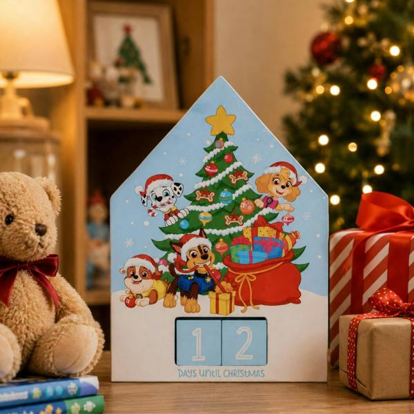 Widdop & Co Paw Patrol Wooden Christmas Countdown Calendar