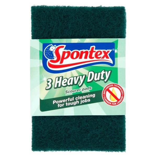Spontex Heavy Duty Scourer Pads (Pack Of 3) - Green - 