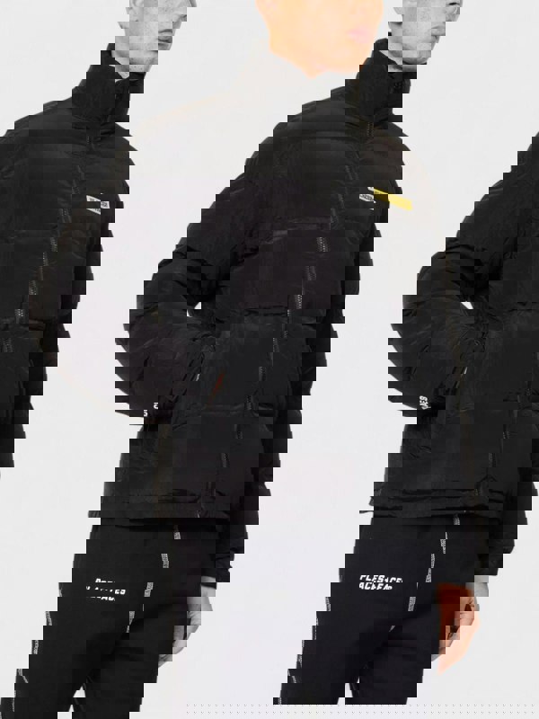 Places + Faces High Neck Woven Blend Down Puffer Black - Supplied FashionPlaces + Faces