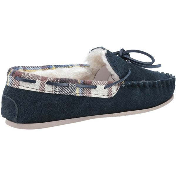 Cotswold Womens/Ladies Kilkenny Classic Fur Lined Moccasin Slippers - Navy