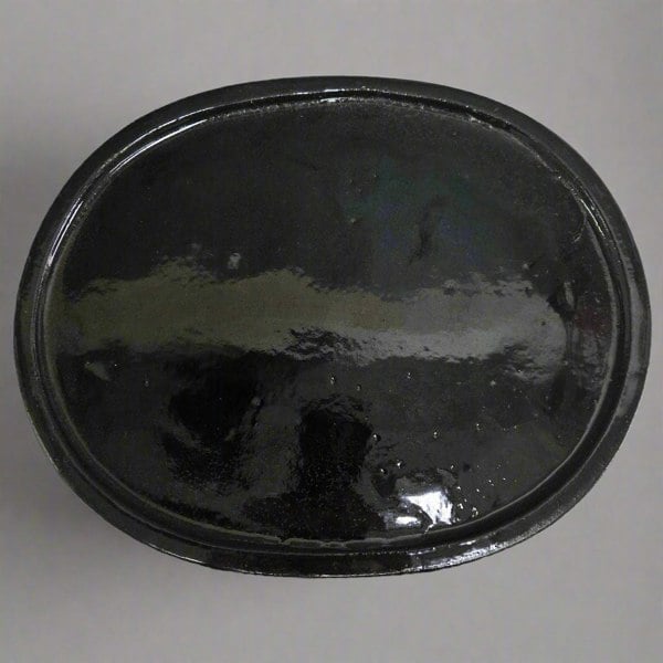 Yorkshire Bonsai 36cm Glazed Bonsai Pot Drip Tray | Oval | Black