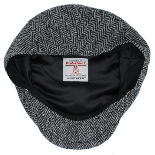 Heather Hats & Accessories Genuine Harris Tweed Wool Flat Cap, Satin Lining, Outdoor Wear, Birch Grey