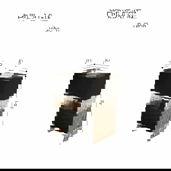 Rit Concept Ibarra Bedside Table With Storage & Light Strip