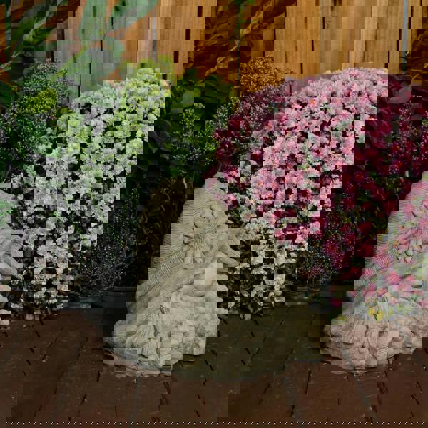 Stone Cast Flower Power Gnome Fairy Statue