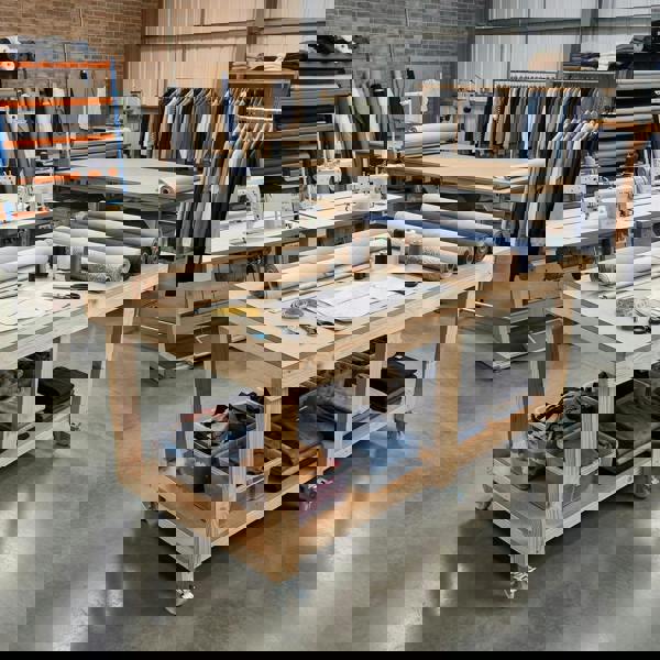 Arbor Garden Solutions Wooden Workbench MDF Top Depth-3ft With Wheels