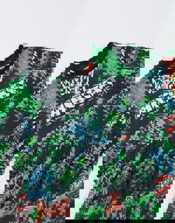 Minecraft Boys Multicoloured Creeper Multi-Pack of 2 Long Leg Pyjama Set