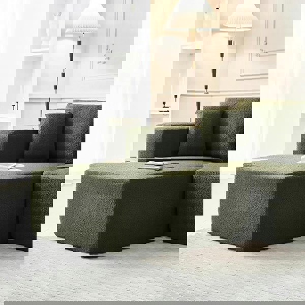 Ortega Modular Sofa Bed, Three Seater Corner Sofa Bed, Boucle with corner sofa pink