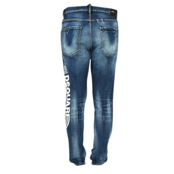 Dsquared2 Large Logo Relax Long Crotch Blue Jeans W34 / 32L