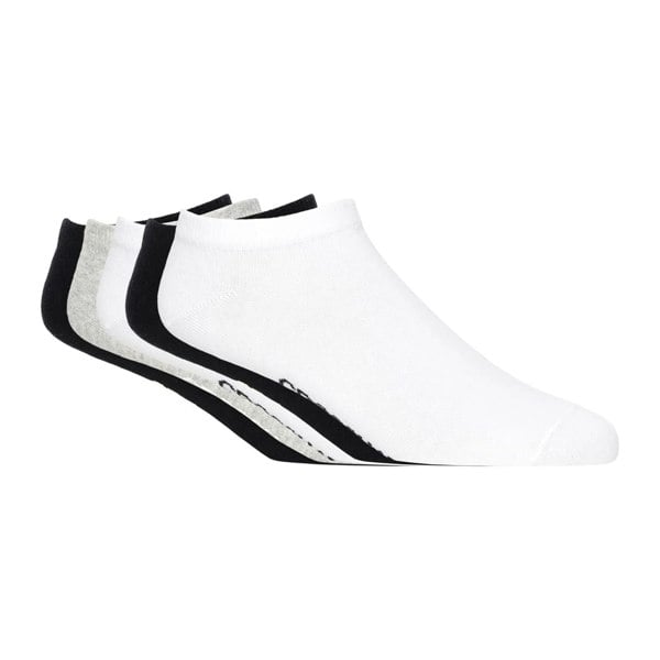 Crosshatch Mens Briskmix Trainer Socks (Pack of 5) - White/Black/Grey