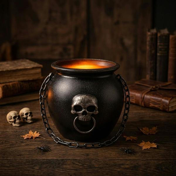 Garden Greatness Dark Skull Light-Up Cauldron