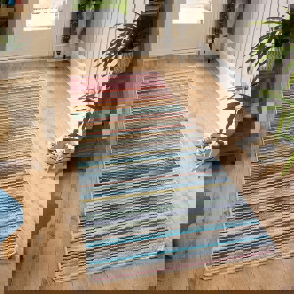 My Mat Stain Resistant Candy Multi Rainbow Stripe