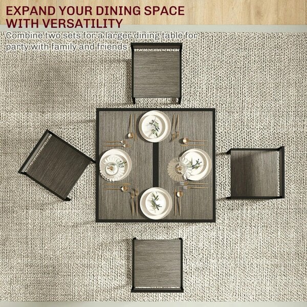 Wyld Haus Zikeba Wooden Grey Wood Effect Compact Dining Table And Chair Set