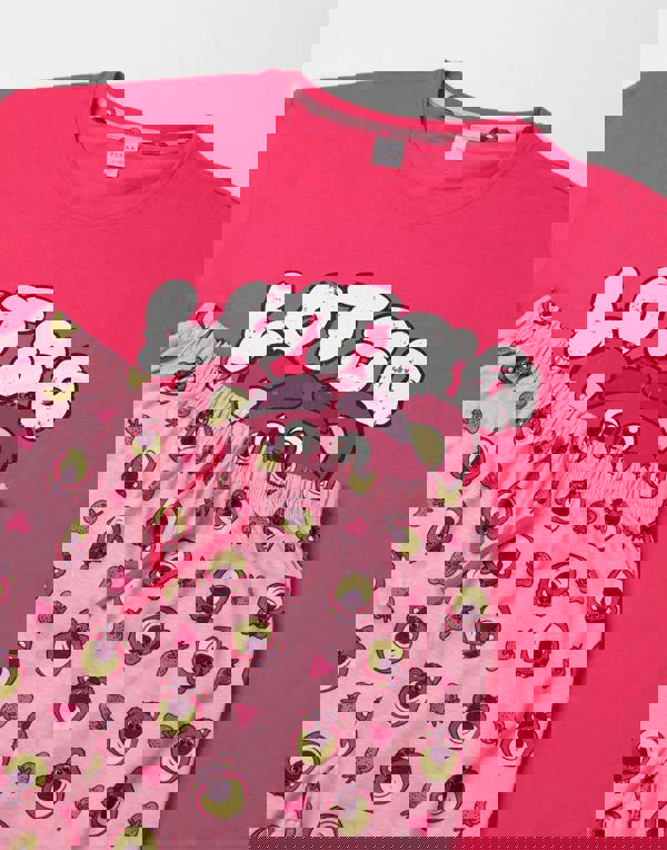 Disney Womens Pink Lotso Short Sleeve Long Leg Pyjama Set