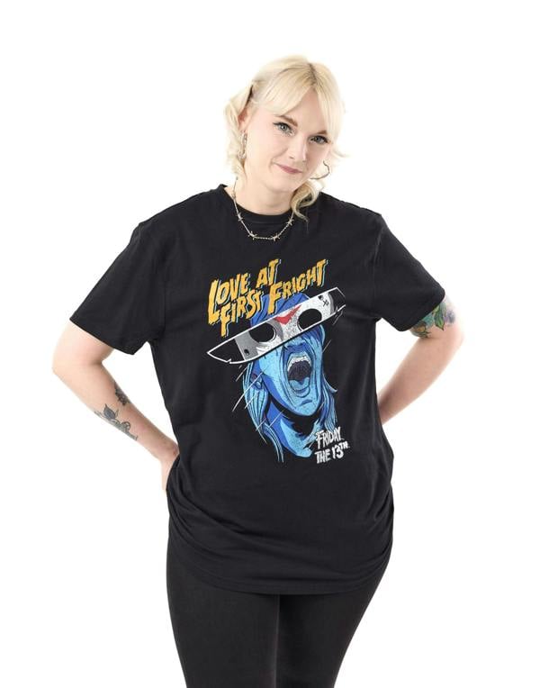 Friday The 13th Unisex Black Love At First Fright Short Sleeved T-Shirt
