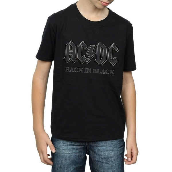 AC/DC Boys Back In Black Cotton T-Shirt - Black