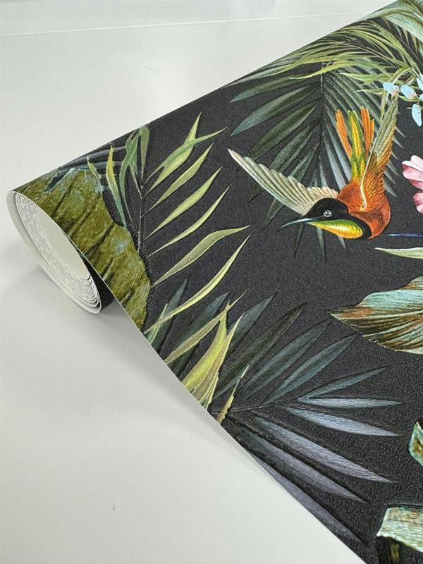 Paradise Birds Black Wallpaper 539059 - Rs image 3