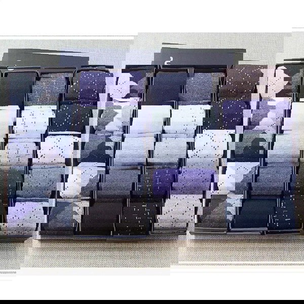 Anysox 5 Pairs Size 6-10 Casual Business Socks High Quality Cotton Breathable Elastic Checkered Design For Men