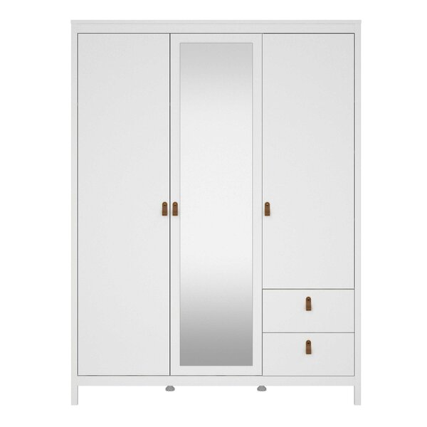 Wyld Haus Wildberry White 2 Doors Mirrored Wardrobe 2 Drawers