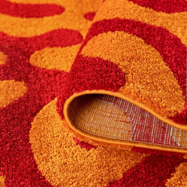 Joli Abstract Red & Orange Durable, Soft Rug