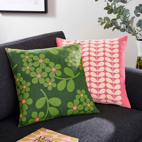 Orla Kiely Wisteria Green Feather Filled Cushion