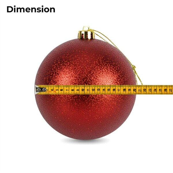 Shatchi 20cm Dark Red Christmas Baubles Set of 3 with Glossy, Matte and Glitter Finishes