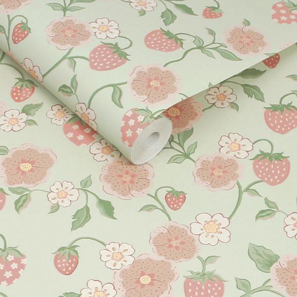 Cath Kidston Strawberry Sage Wallpaper