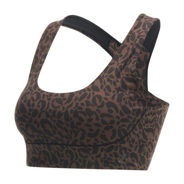 Dare 2B Womens/Ladies Influential Leopard Print Sports Bra - Hot Fudge - 