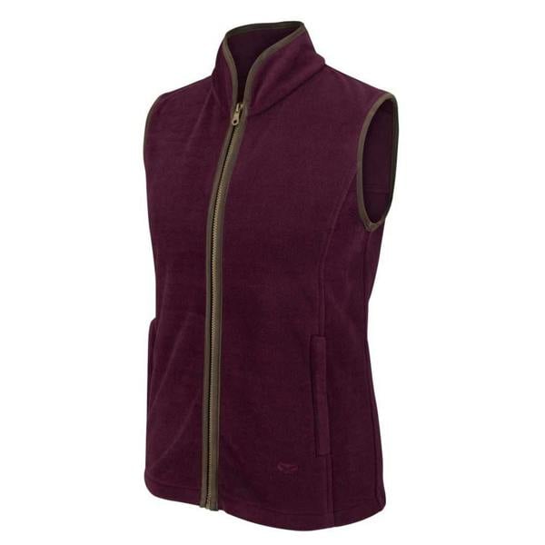 Hoggs of Fife stenton ladies fleece gilet in Merlot