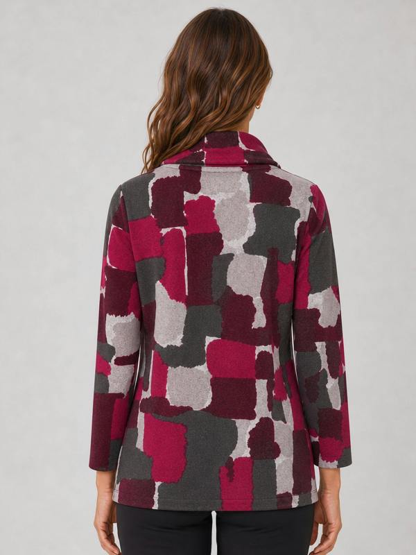 TIGI Cowl Neck, Hem Button Detail Top