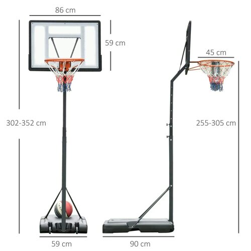 Bobobiy Portable Adjustable Basketball Hoop Stand with Wheels, 10ft Backboard for Outdoor Use