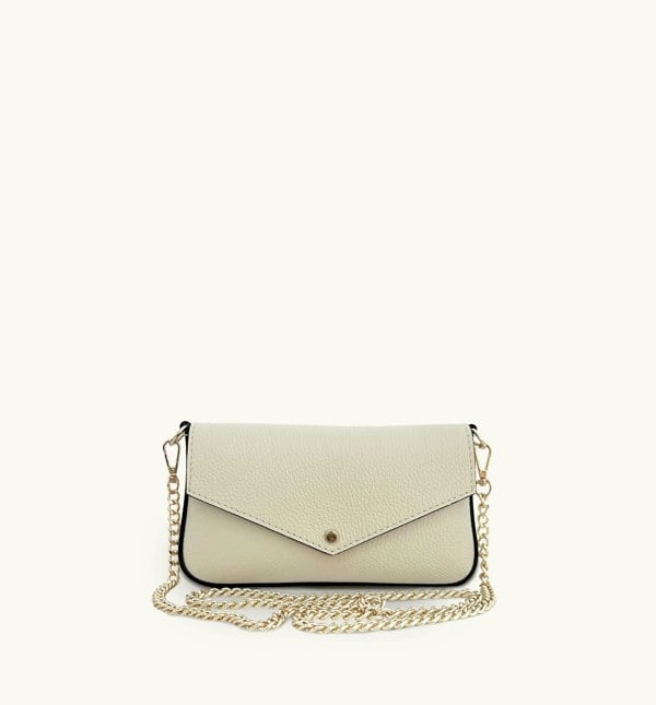 Apatchy London The Munro Leather Shoulder Bag - Stone