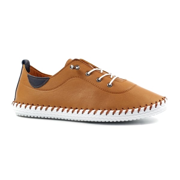 Lunar Women's St Ives Leather Plimsolls - Tan