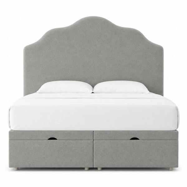Great British Beds Paisley Divan Ottoman Bed - Silver Plush